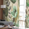 thumbnail image 4 of Sheer Curtains 72 inches Long, Green Tulip Watercolor Floral Retro Linen Light Filtering Sheer Window Curtains Rod Pocket Voile Drapes for Bedroom Living Room, 52"W x 72"L 2 Panels, 4 of 7