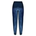 thumbnail image 5 of Women Trendy Velvet Drawstring High Waist Pencil Leg Side Split Pants Beach Casual Capri Pants, 5 of 5