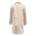 thumbnail image 5 of Huowey Women Trench Coat Plus Size Mid Length Double Classic Coat Winter Notched Lapel Collar Jacket Autumn Winter Fashion Outerwear,Beige,L, 5 of 6