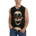 thumbnail image 2 of Goofa Glitch Screaming Skull Printed Men's Sleeveless T-Shirt - Athletic Gym Workout Tank Top for Men - Moisture-Wicking, UPF 30+ Quick-Dry Muscle Tee-, 2 of 8