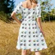 thumbnail image 5 of Lagertha Shield Vestido de manga corta ropa de mujer recién llegados trajes de verano para mujeres vestidos de noche de mujer, 5 of 7
