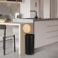 thumbnail image 7 of 8 Gallon Step Trash Can with Soft-Close Bamboo Lid, Stainless Steel Garbage Can with Removable Inner Bucket, 30L Round Trash Bin, Perfect for Kitchen, Bathroom, Living Room, Black, 7 of 7
