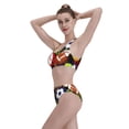 thumbnail image 5 of Daiia Balls printed 2 piece Swimsuit Bikinis for Women High Waisted Racerback Bathing Suits Summer Tummy Control Scoop Neck Swimwear-Medium, 5 of 8