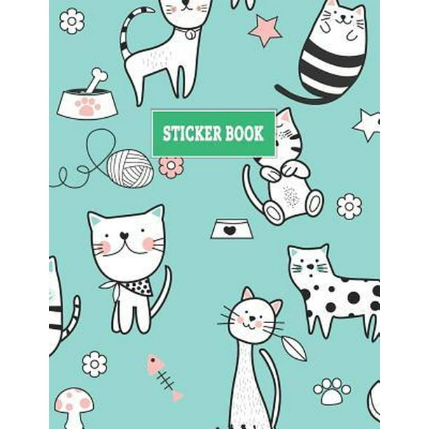 Sticker Book Cat Blank Sticker Book for Kids Paperback