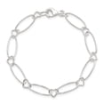 thumbnail image 6 of Auriga Fine Jewelry 925 Sterling Silver Oval Link Hearts Bracelet 7.5 inch for Women, 6 of 6