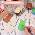 thumbnail image 4 of 60 Piezas de Conejito de Pascua Inacabado Adornos de Madera Peep Bunny Recortes de Madera para Pintar Madera en -Rebanadas de Conejo, 4 of 7
