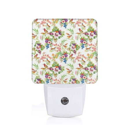 

Sigee Wild Exotic Birds And Flowers for Night Lights Plug into Wall Dusk to Dawn Sensor Warm White Led Night Light 0.5W for Kid Hallway