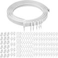 thumbnail image 1 of 5 Meters Coiled Curtain Track Bendable Ceiling Curved Curtain Track Flexible Ceiling Curtain Mount Soft Windows Curved Track with Plastic Curtain Hooks, Brackets, End Stop for Curtain Rail, 1 of 7