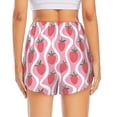thumbnail image 4 of Uemuo Strawberries Pattern Women's Athletic Shorts High Waisted Running Shorts with Liner Pockets Gym Elastic Workout Shorts-Large, 4 of 9