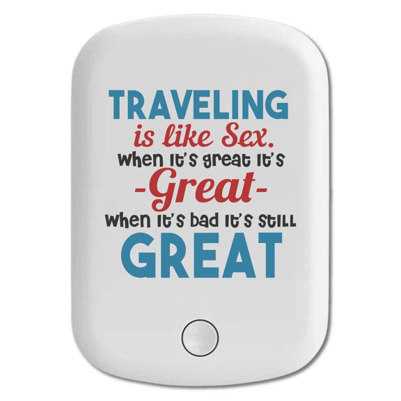 DistinctInk Magnetic Battery Pack, 5000 mAh Wireless Portable Charger with USB-C Cable, Compatible with MagSafe iPhone 14 / 13 / 12 Series - Traveling Like Sex, Bad is Still Great