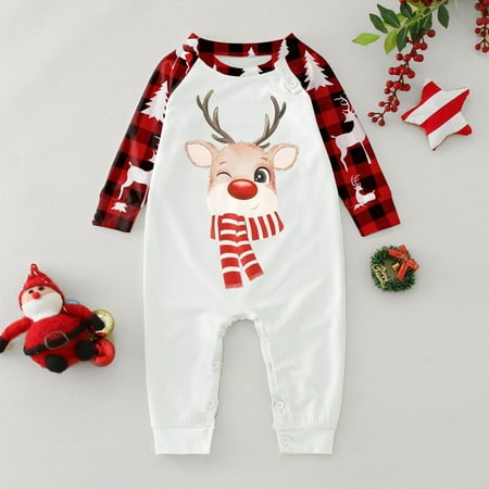 

Christmas Family Matching Clothing Check Print Pajama Set For Family Baby