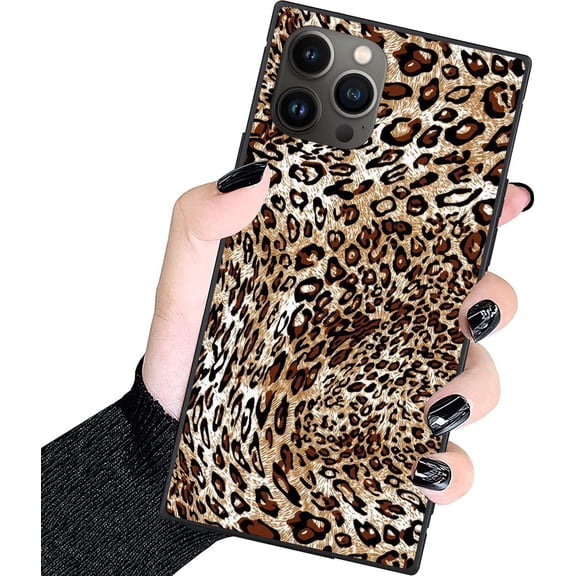 Luxury Case for iPhone 15 Pro Max, Leopard Animal Print Design case for Women Grils Men Soft TPU Edge Protection Shock Absorption Slim Hard PC Case for iPhone 15 Pro Max
