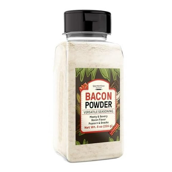 Unpretentious Bacon Powder, 8 oz, Versatile Seasoning, Meaty & Savory, Bacon Flavoring