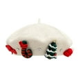 thumbnail image 3 of Abbraccia Christmas Hat Painter Hat Streetwear Headgear Decor Womens French Winter Cap for Holiday Cosplay Vacation Adults Beige White, 3 of 10