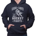 thumbnail image 2 of Arena Lights and Hockey Fights Hoodie Sweatshirt Unisex 2X-Large Navy, 2 of 5