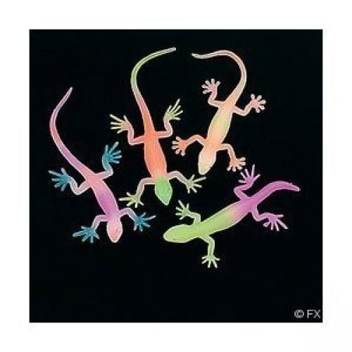 GID Neon Painted Lizards Party Favors 12 Pieces