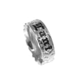 thumbnail image 2 of 14K solid white gold custom made Hawaiian plumeria flower scroll enamel letter 6mm cut out edge ring band size 3, 2 of 6