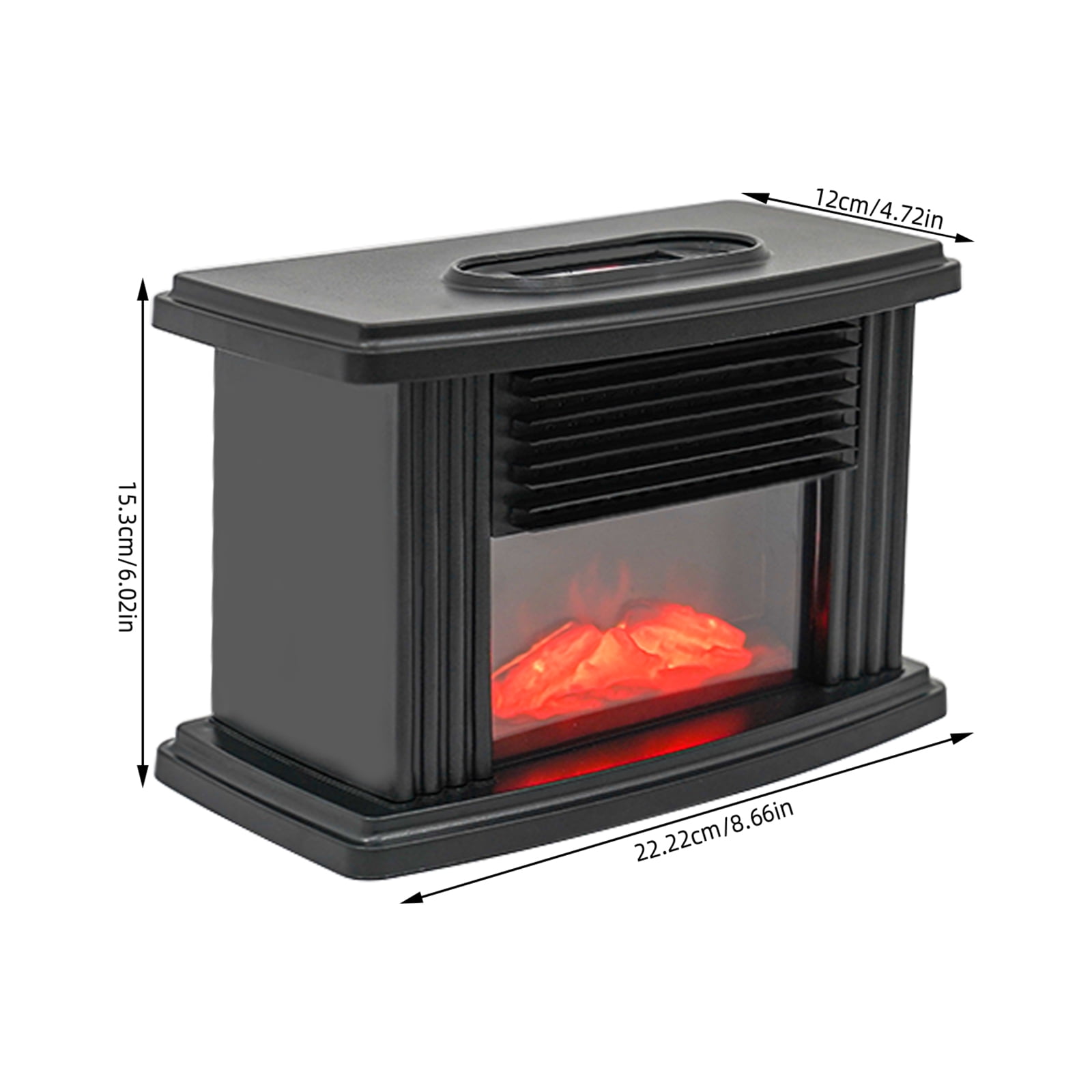 Mini Electric Fireplace, 1000W, Free Standing Space Heater Stove with 3D Flame Effect for Home