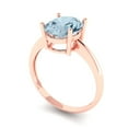 thumbnail image 2 of Solitaire Engagement Ring for Women - 2.5ct Natural Sky Blue Topaz in 14K Rose Gold Promise Ring, 2 of 6