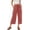 Watermelon Red, variant on Women Cropped Pants Women's Drawstring Waist Capris Sweat Pants Wide Leg Elastic Waist Casual Cropped Trousers with Multi Pockets Khaki L