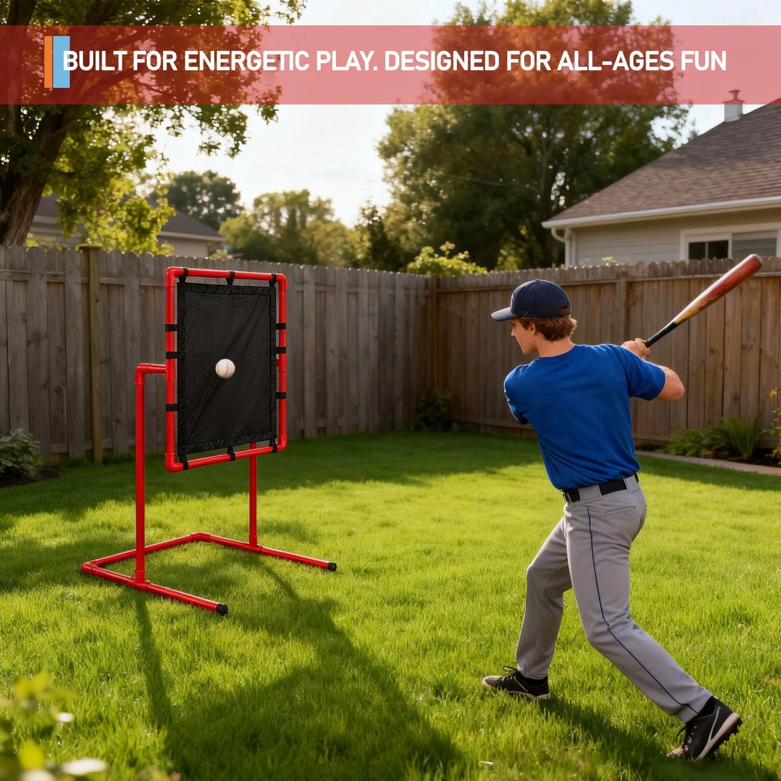 DSstyles Baseball & Softball Batting Trainers. Pitching Trainer Compatible with Plastic Balls.  Ball and Blitzball. Easy Set Up and Assembly