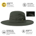 thumbnail image 3 of TOP-EX Oversize XL XXL Large Waterproof UPF 50+ Wide Brim Mens Sun Safari Fishing Hiking Hat with Chin Strap Army Green XXL, 3 of 6