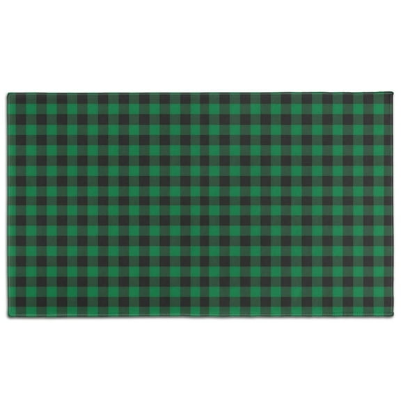 Green Black Checkerboard Checkered Pattern Door Rugs,Washable Non Slip Door Mats Indoor,Decorative Door Mats,Entry Mat Indoor for Entrance,Bedroom,Kitchen,Bathroom,17"x30"