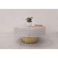 thumbnail image 2 of Handmade Bone Inlay Coffee Table: Targua Pattern Round Table, 2 of 5