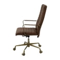 thumbnail image 2 of Office Chair with Leather Seat and Channel Stitch Brown - Saltoro Sherpi, 2 of 5