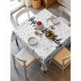 thumbnail image 6 of White Birthday Table Cloth, Colorful Confetti Ribbons Polka Dots Classroom Waterproof Tablecloth for Square Tables, Reusable Washable Fabric Table Cover for Restaurant Kitchen Dining Tables 54"x54", 6 of 6