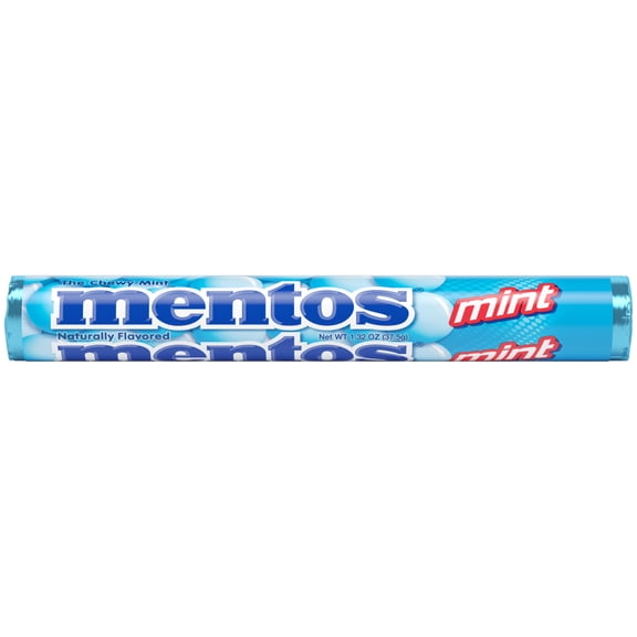 Mentos Peppermint Chewy Mint Candy Roll, 1.32 oz