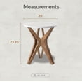 thumbnail image 2 of Pedestal Farmhouse End Table, Distressed Top with Tripod Base Bedside Table for Living Room, Modern, Boho Decor, Round (1 Pack, White & Walnut), 2 of 10