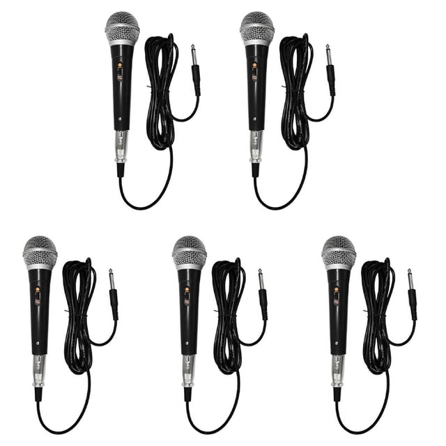 5X Handheld Professional Wired Dynamic Microphone Clear Voice Mic for Karaoke Vocal Music Performance,5 x Microphone 5 x Audio Cable,Black