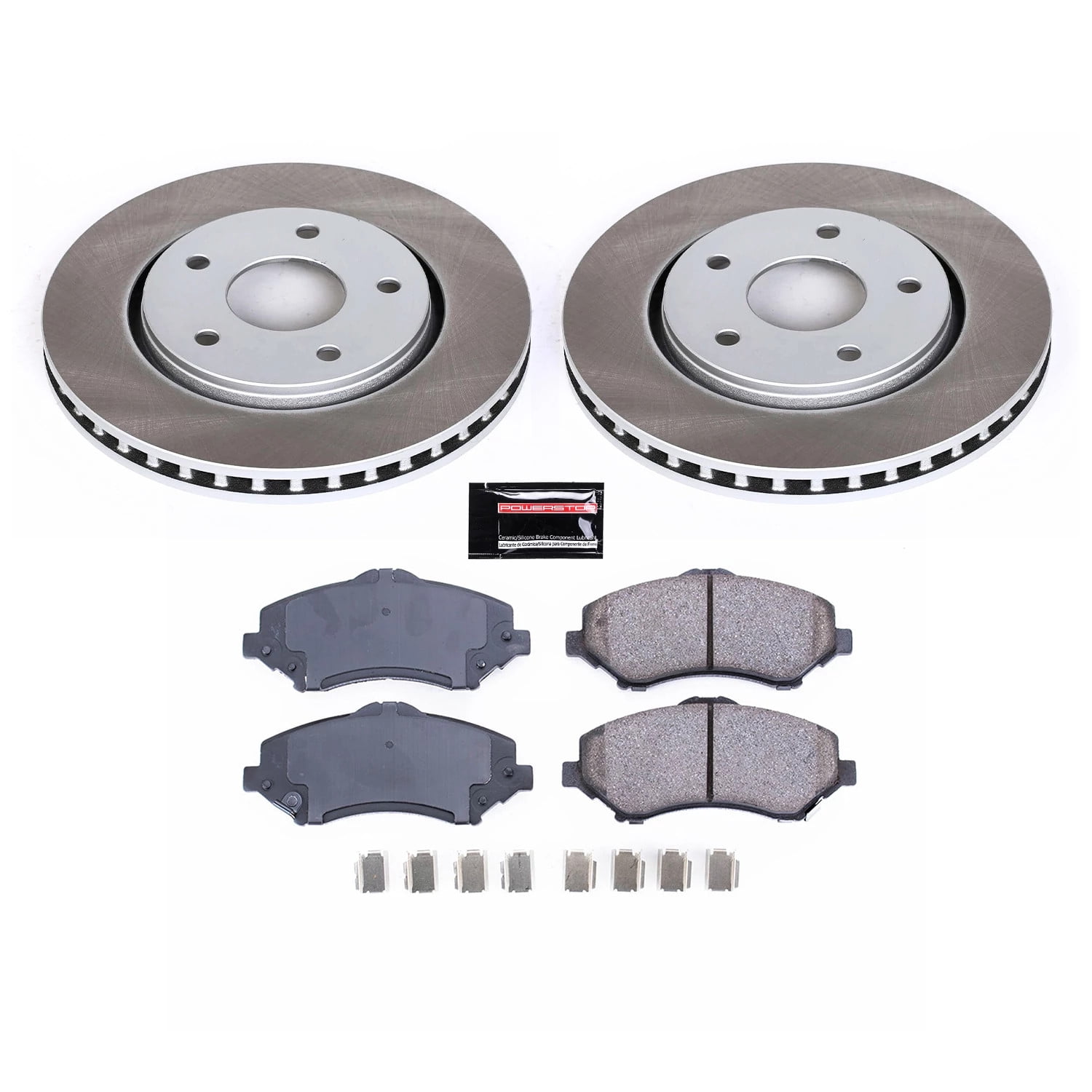 PowerStop Front Semi-Coated Rotor and Low-Dust Ceramic Brake Pad Kit SC3118