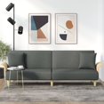 thumbnail image 1 of vidaXL Sofa Bed with Armrests Dark Grey Fabric, 1 of 5