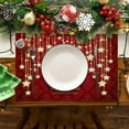 thumbnail image 4 of Hbdhejl Sets de Table Imperméables Rouges de Noël pour Table à Manger 32 X 21 cm Saisonnier Hiver Flocons de Neige Vacances Lavables, 4 of 4