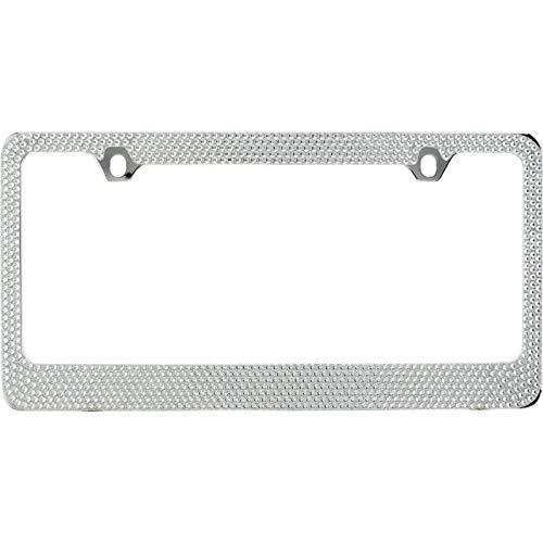 YeekTok 1 Pack Shiny Bling License Plate Cover Frame with Screw Caps Jeweled Vanity Plate Holder
