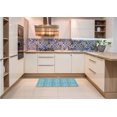 thumbnail image 6 of Ahgly Company Machine Washable Indoor Square Transitional Glacial Blue Ice Blue Area Rugs, 3' Square, 6 of 7