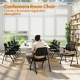 thumbnail image 4 of Fylica Stackable & Foldable Conference Room Chairs, Flip-Up Armrest, Breathable Mesh Thick Seat Cushion & Rocking Backrest, for Conference, Office Meeting, Training Room Chair 1 Pack Black, 4 of 9