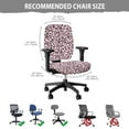 thumbnail image 7 of FKELYI Pink Love Leopard Print Office Chair Slipcover for Backrest & Cushion Seat 2 Pcs Stretchable Swivel Computer Chair Cover Dustproof Armchair Protector for Home Office, 7 of 7