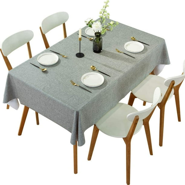Daruite Rectangle Vinyl Oilcloth Tablecloth 54 X 72 Gray Co Linen Table Cloth Waterproof Spillproof Wipeable Heavy Plastic Tablecloths For Dining Room Outdoor Picnic Parties Camping Com Daruite Rectangle Vinyl Oilcloth, What Size Tablecloth For A 72 Table