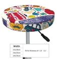 thumbnail image 4 of Round Bar Stool Seat Covers, London Symbols Elastic Round Chair Cover Stool Seat Slipcover Bar Stool Cushions Round Pad for 12-14 inch, 4 of 7