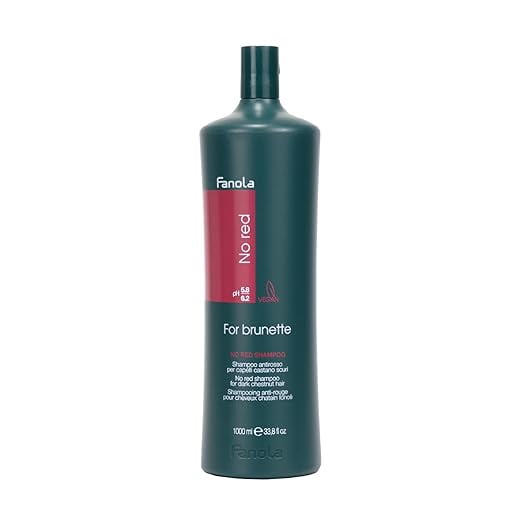 Fanola No Red Shampoo | Remove Red Tones & Reflections | For Natural or Coloured Brown, Chestnut, or Auburn Hair (1000 mL)