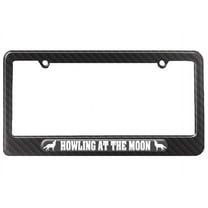 Wolf Howling At The Moon License Plate Frame