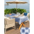 thumbnail image 6 of 60x84 Inch Outdoor Tablecloth with Umbrella Hole Zipper Rectangle Navy Blue Striped Rectangular Tablecloths Outside Waterproof Abstract Vertical Streaks Stripes Patio Table Cloth Cover for Picnic, 6 of 8