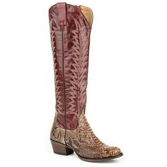 Women's Stetson Ruby Python Boots Handcrafted Brown
