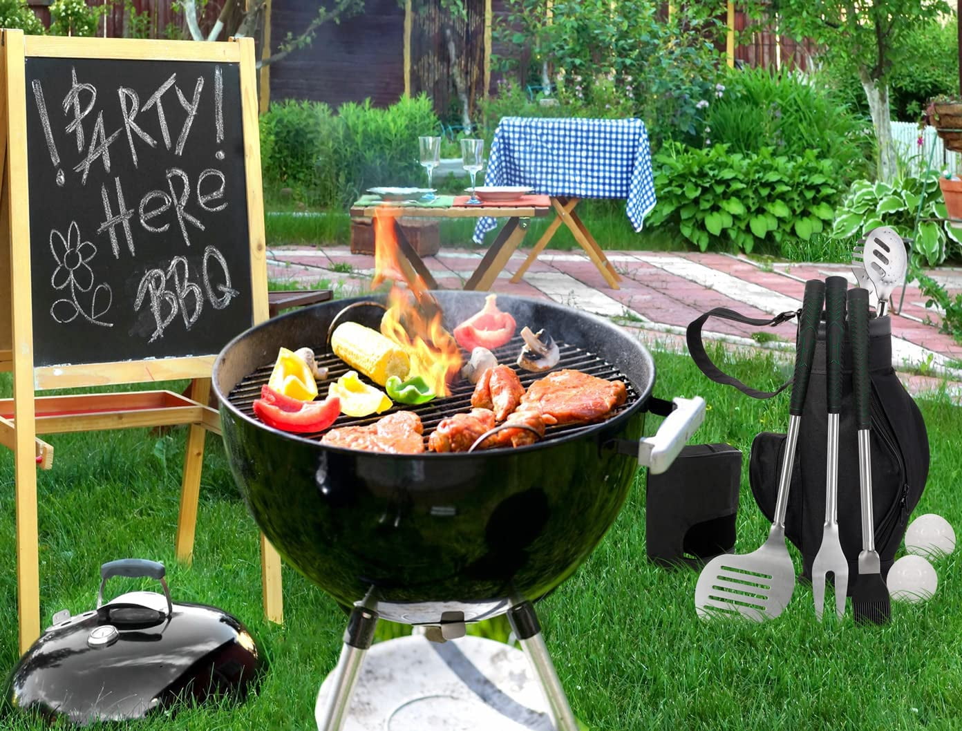 POLIGO 7PCS Golf Grill Set - Premium Father' Day Grill Gift Set