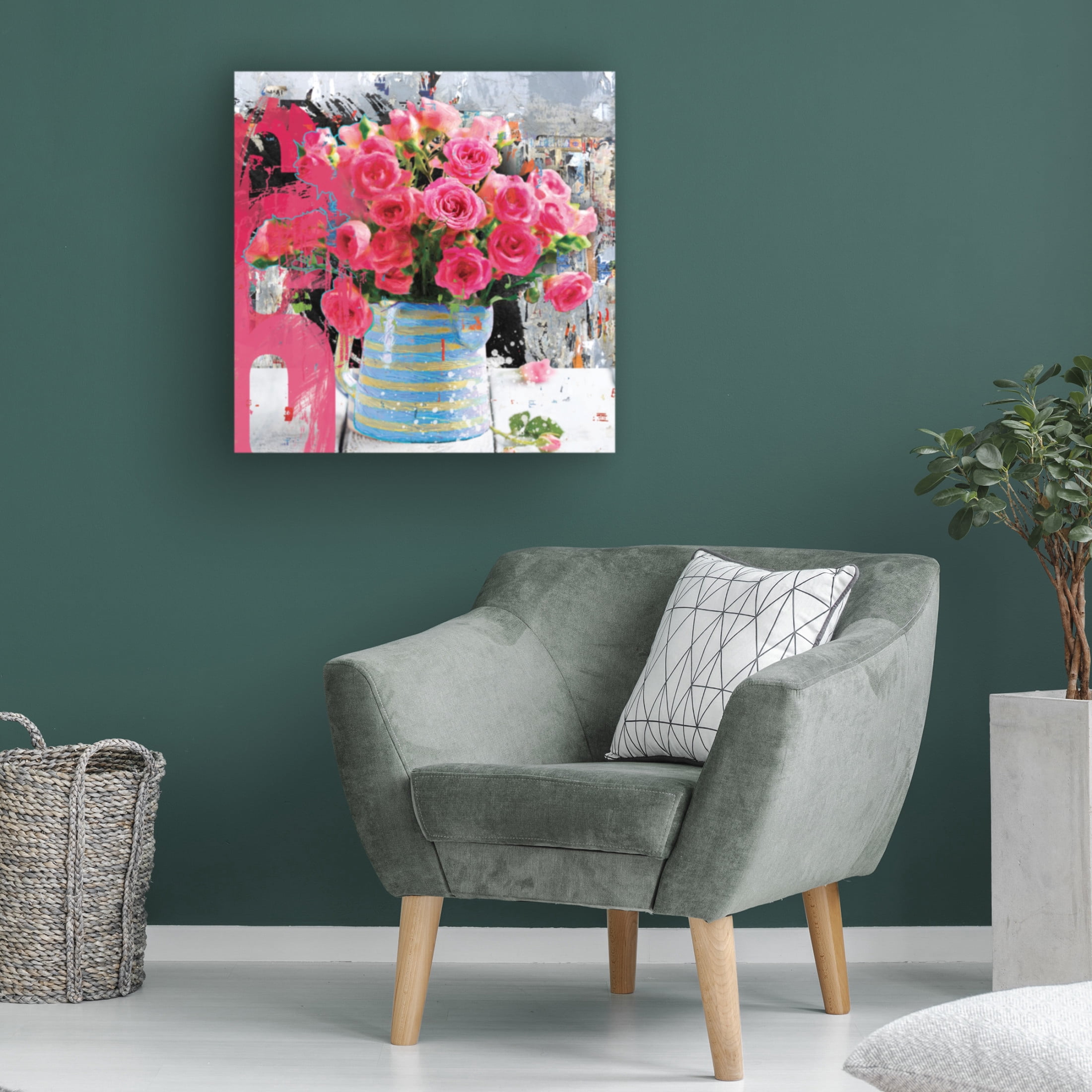 Canvas Wall Art - Porter Hastings 'Urban Bouquet 14' Wall Art for Living Room, Bedroom, or Office Décor by Trademark Fine Art - 18 x 18 Inches