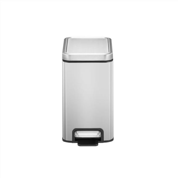 EKO 6082532 2.6 gal Stella Silver Stainless Steel Step Pedal Trash Can, Pack of 4