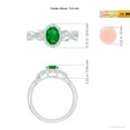 thumbnail image 5 of ANGARA Lab Grown Oval Emerald Twisted Vine Ring with Diamond Halo in 14K White Gold for Women (Size-7x5mm) | May Birthstone, Birthday, Anniversary, Jewelry Gift for Women | Lab Grown Emerald Ring, 5 of 7